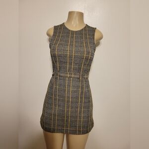 Urban Outfitters Grey Plaid Dress Size X-Small Tennis Golf Y2K Classic Demure